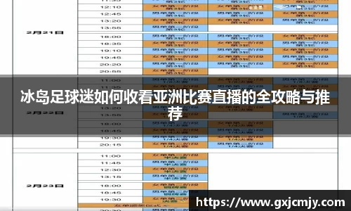 冰岛足球迷如何收看亚洲比赛直播的全攻略与推荐