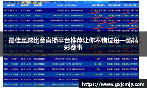 最佳足球比赛直播平台推荐让你不错过每一场精彩赛事